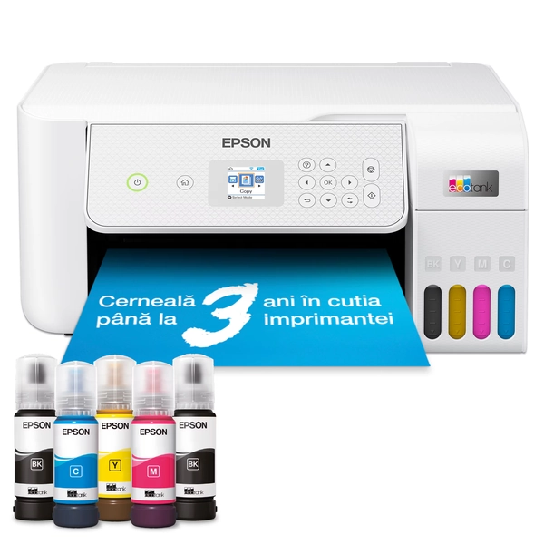 Multifunctional inkjet color CISS Epson EcoTank L3286, A4, Color, 10 ppm, USB, Wireless Alb