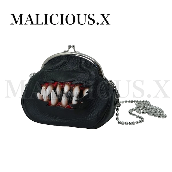 Creature metal clasp pouch(L)Black
