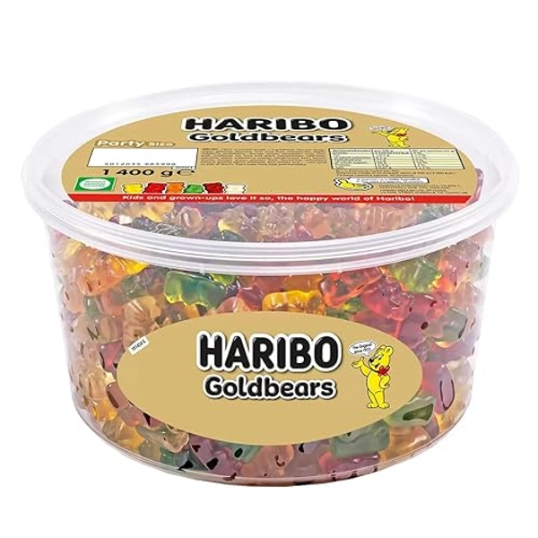 HARIBO Haribo Gold Bears Giant Party Size Tub 1400 Grams of Teddy Bear Gummies