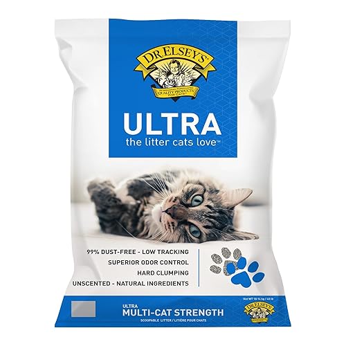 Dr. Elsey's Cat Litter - Premium Unscented Cat Litter w/ Natural Ingredients - Low Dust Superior Odor Control Cat Litter - Hard Clumping Moisture Absorbing Clay Multi Cat Litter (For All Cats - 40lbs) - 40 lb