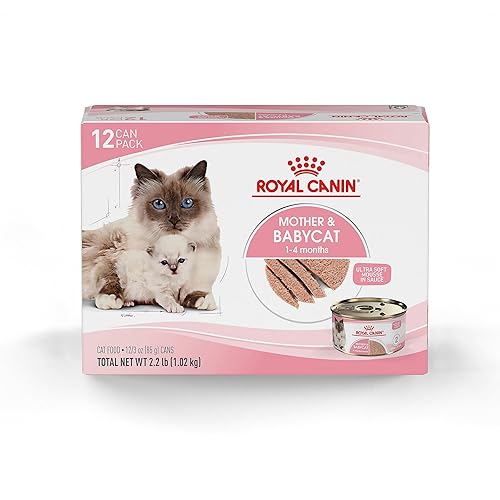 Royal Canin Feline Health Nutrition Mother & Babycat Ultra Soft Mousse in Sauce Canned Cat Food, 3 oz can (12-count) - Chicken - 3 Ounce (Pack of 12)