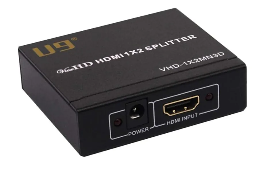 U9 ViewHD 2 Port 1x2 Powered HDMI 1 in 2 Out Mini Splitter for 1080P & 3D | Model: VHD-1X2MN3D - V1.3 | 1080P - 1X2 | AC Power