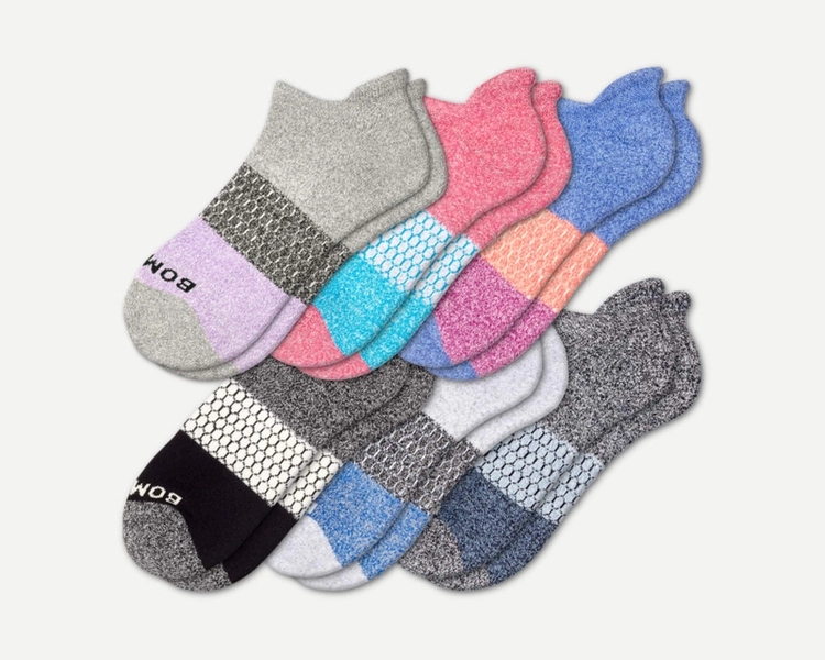 Women's Tri-Block Marl Ankle Sock 6-Pack