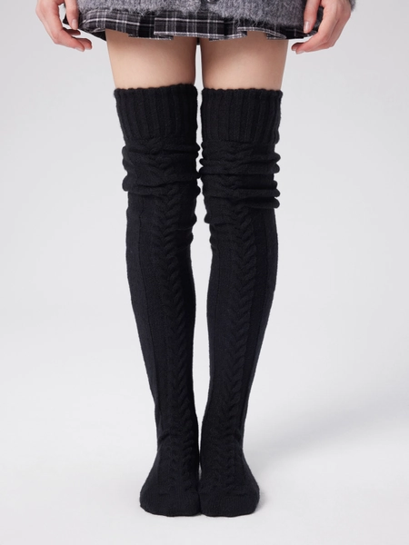 THICK MOHAIR KNITTED OVER THE KNEE SOCKS
