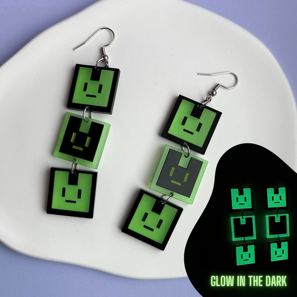 DMMD Noiz Rabbit Glow in the Dark Acrylic Earrings