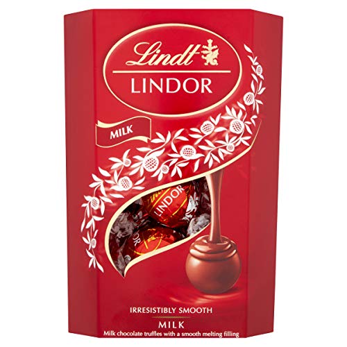 Lindt Lindor Milk Chocolate Truffles Box | Approx 16 truffles, 200g | Chocolate Truffles with a Smooth Melting Filling | Gift Present for Him and Her | Christmas, Birthday, Congratulations, Thank you - Milk - 200g