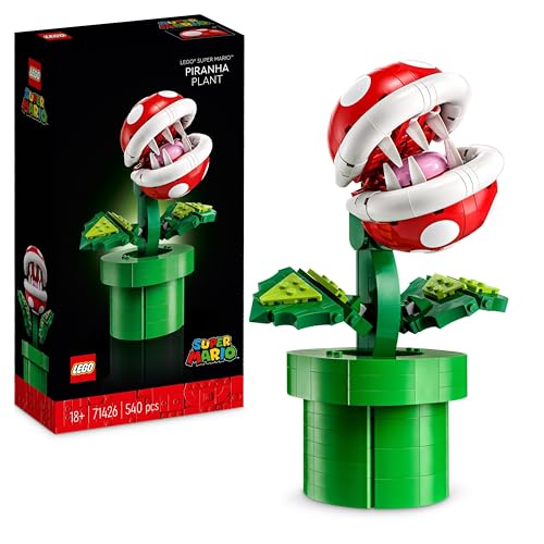 LEGO 71426 Super Mario Piranha Plant Set, Posable Character Figure With Pipe & 2 Coin Elements, Model Kit For Adults To Build, Bedroom Decoration Idea, Gift for Men, Women and Teenagers