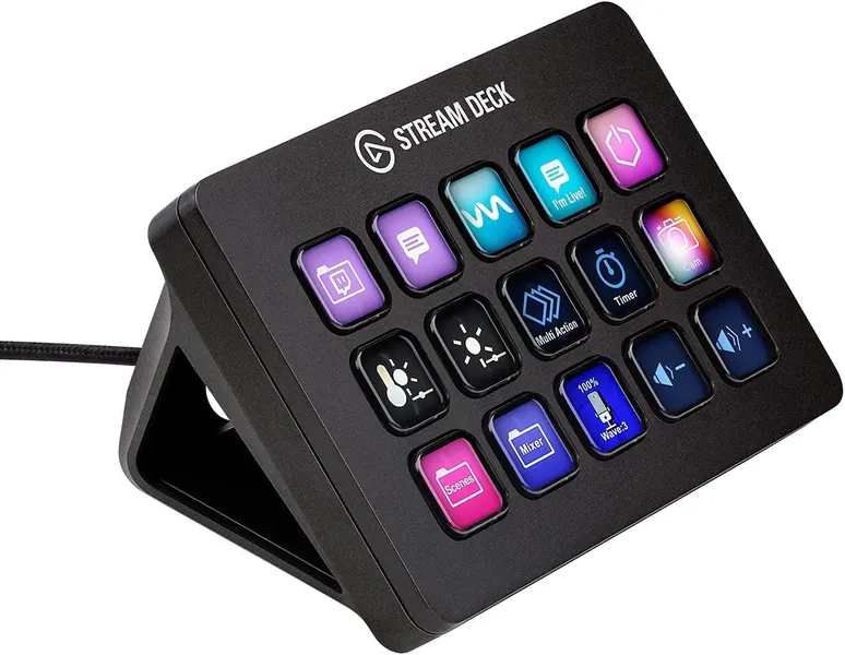Elgato Stream Deck MK.2 – Studio Controller, 15 macro keys, trigger actions in apps and software like OBS, Twitch, ​YouTube and more, works with Mac and PC, Black