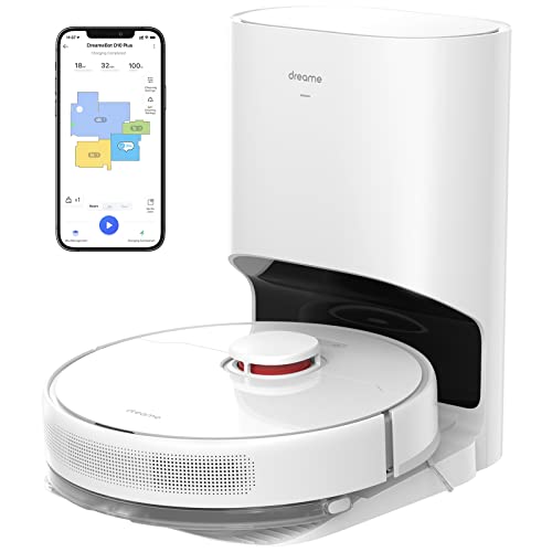 Dreametech D10 Plus Robot Vacuum and Mop with Self-Emptying Base for 45 Days of Cleaning, Robotic Vacuum with 4000 Pa Suction and LIDAR Navigation, Compatible with Alexa, Wi-Fi Connected - D10 Plus