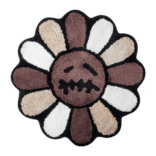 Cozy Smiling Face Flower Tufted Rug - Brown Flower / 60cm