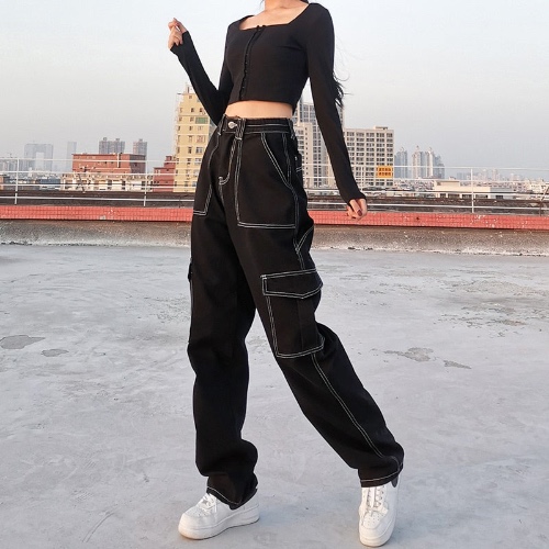 'Come Get Some' Black Grunge Baggy Pants - BLACK / M