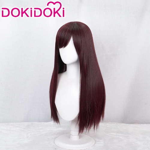 DokiDoki Game CosplayLong Red Brown Straight Wig | Wig-Order Processing Time Refer to Description Page