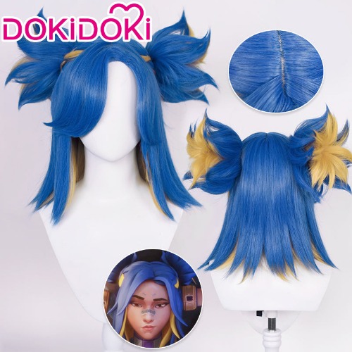 【Ready For Ship】DokiDoki Game Valorant Cosplay Neon Cosplay Wig Blue Yellow | Neon