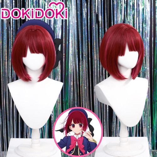 【Ready For Ship】DokiDoki Anime Oshi no Ko Cosplay Arima Kana Wig Short Straight Red Pink Hair | Wig