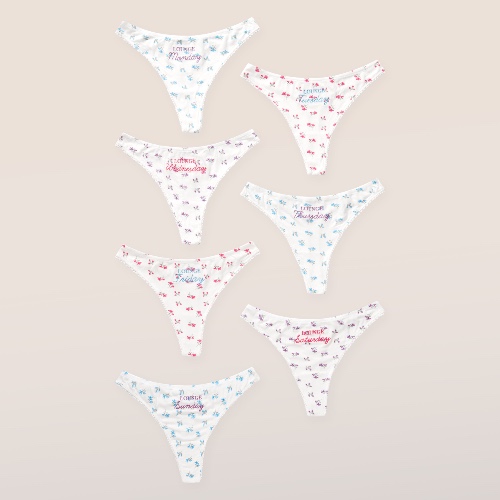 Days of the Week Thong (7 Pack) - Print | S