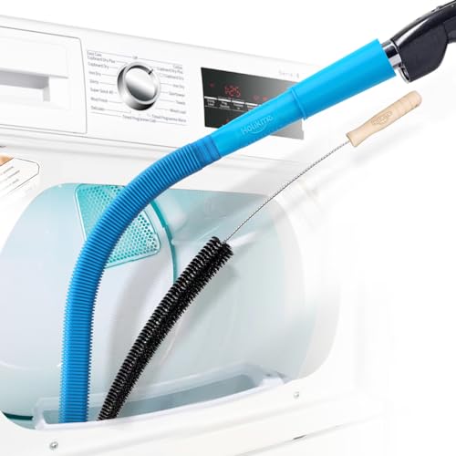 Holikme Dryer Vent Cleaner Kit Clothes Dryer Lint Vent Trap Cleaner Brush & Refrigerator Coil Brush Lint Remover, Blue - Blue