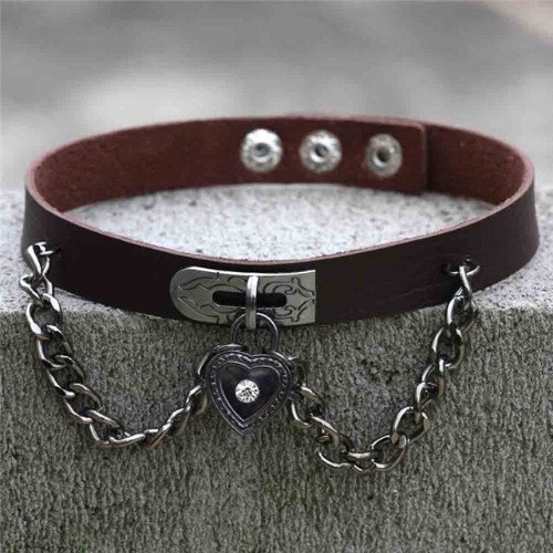 Victorian Locket Choker - Dark Brown