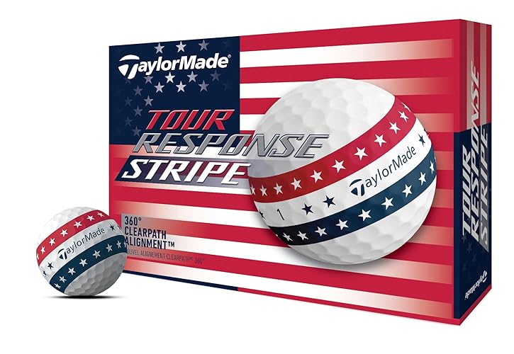 TaylorMade Golf Tour Response Stripe - Stripe Dozen - Red, White and Blue