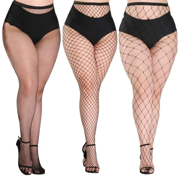 akiido High Waist Tights Fishnet Stockings Thigh High Stockings Pantyhose