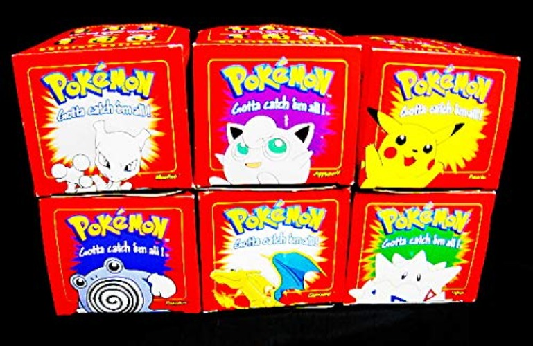 Burger King Pokémon 23K Gold Plated Trading Cards Set of 6 in Red Boxes