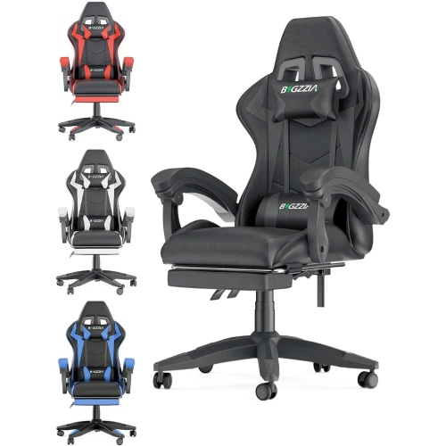 Dragon Gaming Chair with Footrest - Black