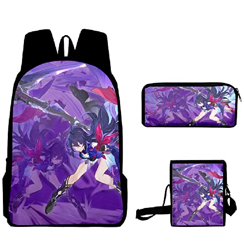 3PCS Honkai: Star Rail Backpack Pencil case Game characters Canvas Messenger Bag - Style 1