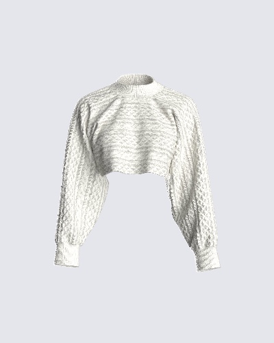 Heather Cropped Knit Sweater | M/L