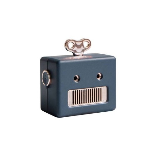 Mini Retro Robot Bluetooth Speaker with Microphone - Blue