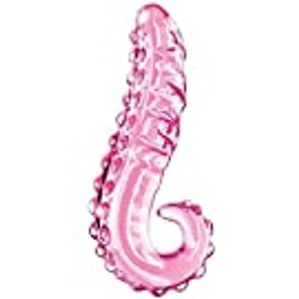 Crystal Glass Pleasure Wand Dildo Penis - AKStore - Glass Massager (Pink)
