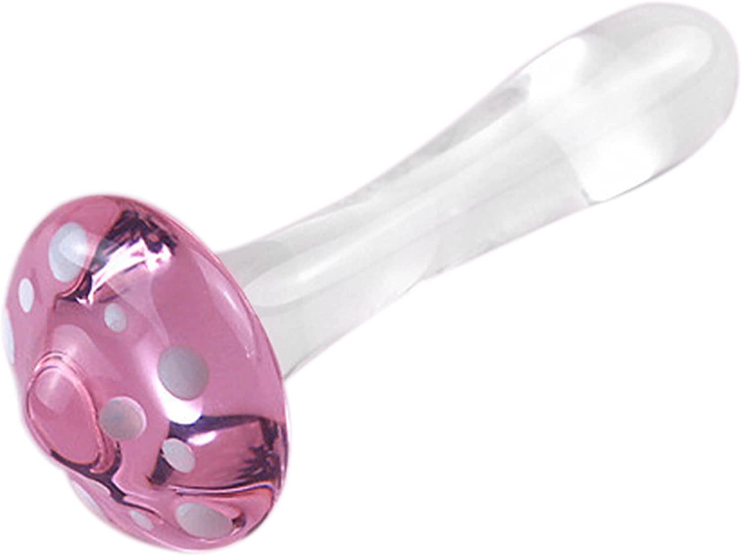 Glass Anal Plug Crystal Dildo Penis Butt Plug Crystal Anal Play Stimulator Vaginal Massager G-spot Mushroom Shape Base Adult Sex Toys (Clear) - Clear
