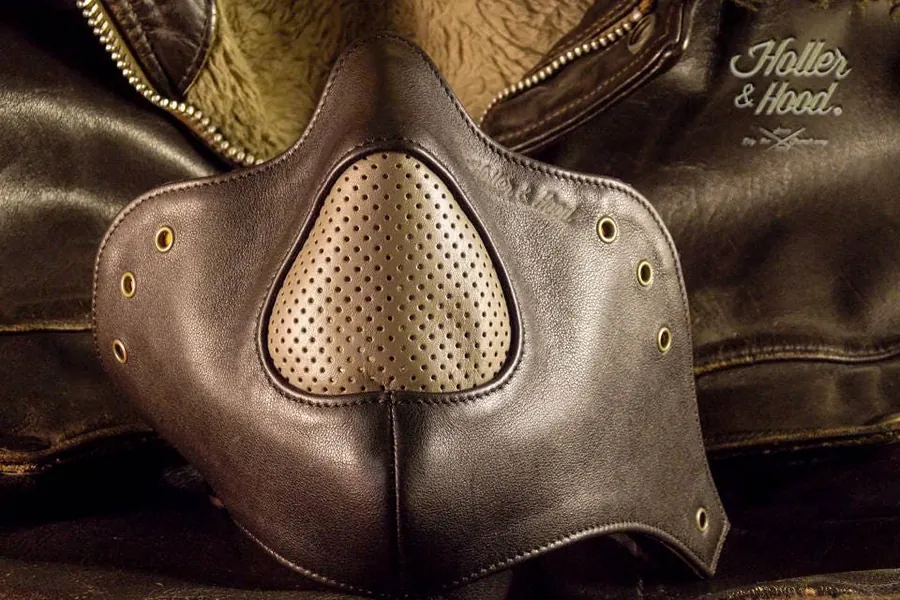 Motorcycle leather face mask holler&hood Thunderbird model Ride on your best riding gear Style and comfort Built for speed !!
