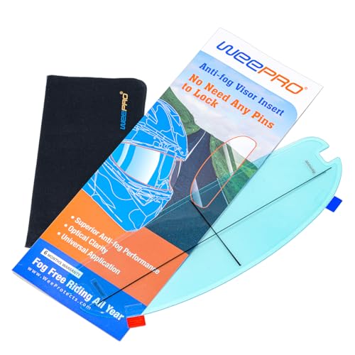 Full Face Helmet Shield Anti Fog Film for Motorcycle Helmet Visor Insert Fog-Resistant,Fog Free Clear Visor for Safe Riding in Humid Cold Weather,Long-Term Effects,Self Adhesive Edge Banding - Super Clear - Over 90 Seconds