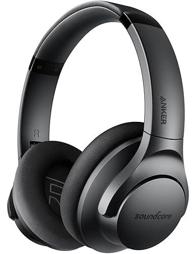 Soundcore Anker Life Q20 Hybrid Active Noise Cancelling Headphones, Wireless Over Ear Bluetooth Headphones, 60H Playtime, Hi-Res Audio, Deep Bass, Memory Foam Ear Cups, Travel, Office, Micro Charging - Micro - Black