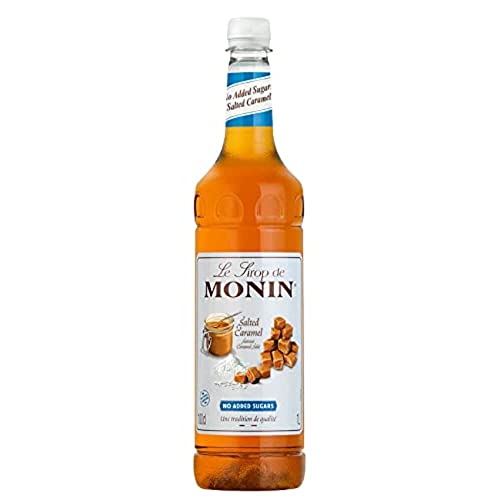 MONIN Premium Caramel Syrup 1L for Coffee and Cocktails. Vegan-Friendly, Allergen-Free, 100% Natural Flavours and Colourings - Toffee, Honeycomb - 1 l (Pack of 1)