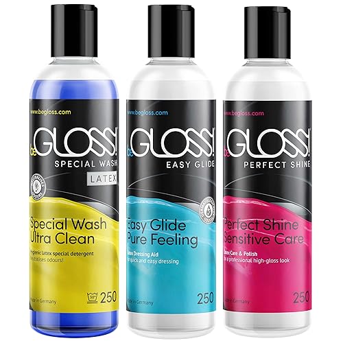 Latex Care Kit - Perfect Shine Latex Polish - Easy Glide Latex Dressing aid Special Wash Latex Special Detergent