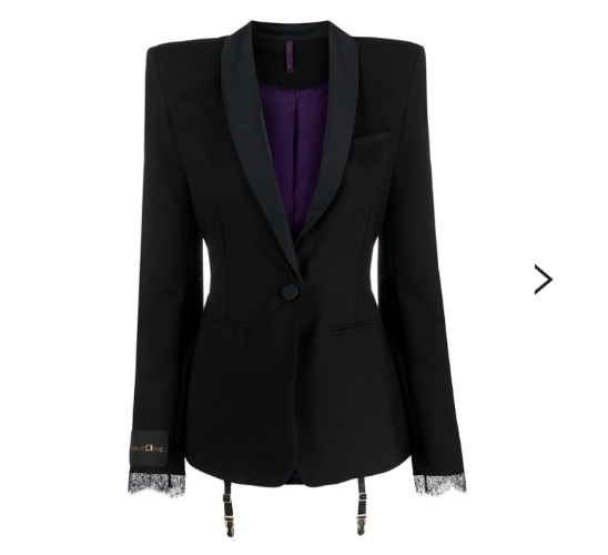 Satin-trim Suspender Tailored Blazer