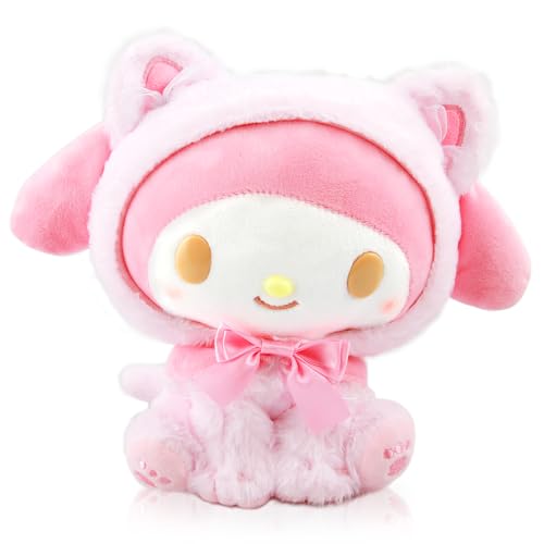 My Melody Kuscheltier, My Melody Plüschtier Spielzeug , 23cm Karikatur Kawaii Plüschtier, Kurzem Plüsch Stoff und PP-Baumwollfüller, Plüschtiere Gift für Children, Girls, Boys - B