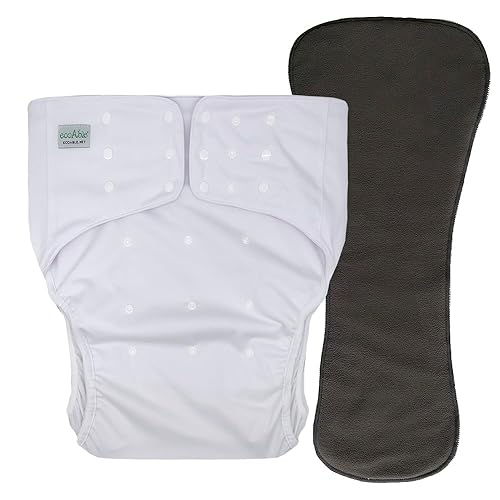 Adult's Cloth Diaper Cover 2.0 - Reusable Incontinence Protective Briefs with Insert for Special Needs Teens, Men and Women (Large, White) - White - Large