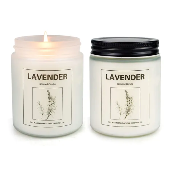 2 Pack Lavender Candles for Home Scented, Aromatherapy Lavender Candle, Soy Wax Candle Set, Women Gift with Strongly Fragrance Jar Candles… - Lavender