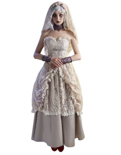 Cosplay.fm Women’s Angie Wedding Gown Cosplay Costume Halloween Wedding Dress with Veil - X-Large Grey