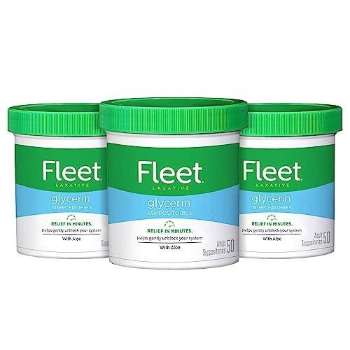 Fleet Glycerin Suppositories - 50 Suppositories 50 Count (pack of 3)(Packaging May Vary) - Suppositories - 50 Count (Pack of 3)
