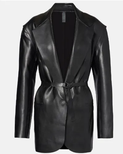 Oversized faux leather blazer in black - Norma Kamali | Mytheresa