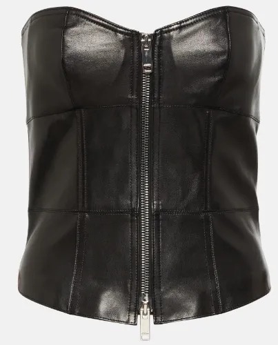 Etna leather bustier  in black - Isabel Marant | Mytheresa