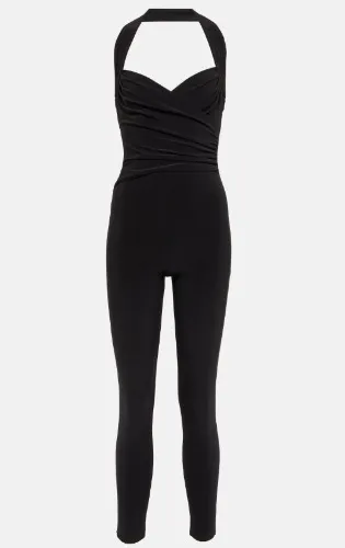 Cayla velvet catsuit in black - Norma Kamali | Mytheresa