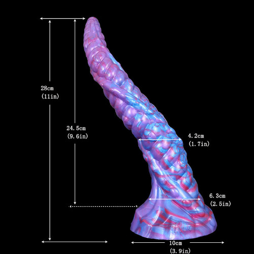 Soul Snatch | Toys: "Ribbed Wriggler" Tentacle Dildo - Blue and Purple