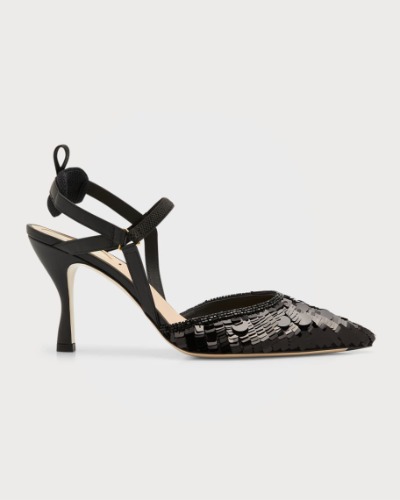 Colibri 85mm Sequin Slingback Pumps