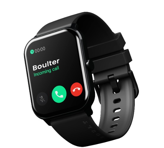 Boult Drift Smart Watch for Women Men with Bluetooth Phone Calls, 1.69 Inch HD Touchscreen, Message Reminder, Heart Rate Monitor, Custom Watch Faces Sleep Monitor IP67 Waterproof Android iOS (Black) - Black