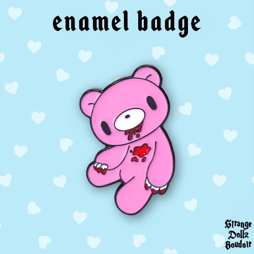 Spooky Teddy Bear enamel pin badge, pastel goth, Halloween, Strange Dollz Boudoir