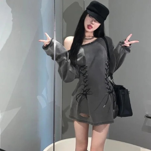 Fairycore Grunge Corset Dress - GRAY / M (45-50 KG)