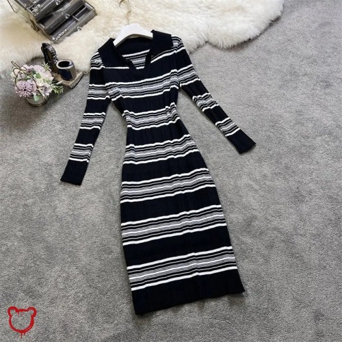 Pandora Stripe Knit Bodycon Dress